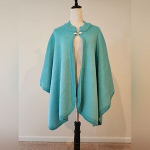 Turquoise Alpaca Poncho